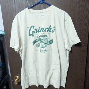 Men's Grinch Coffee Shop Short Sleeve Crusher Tee Holiday Winter
